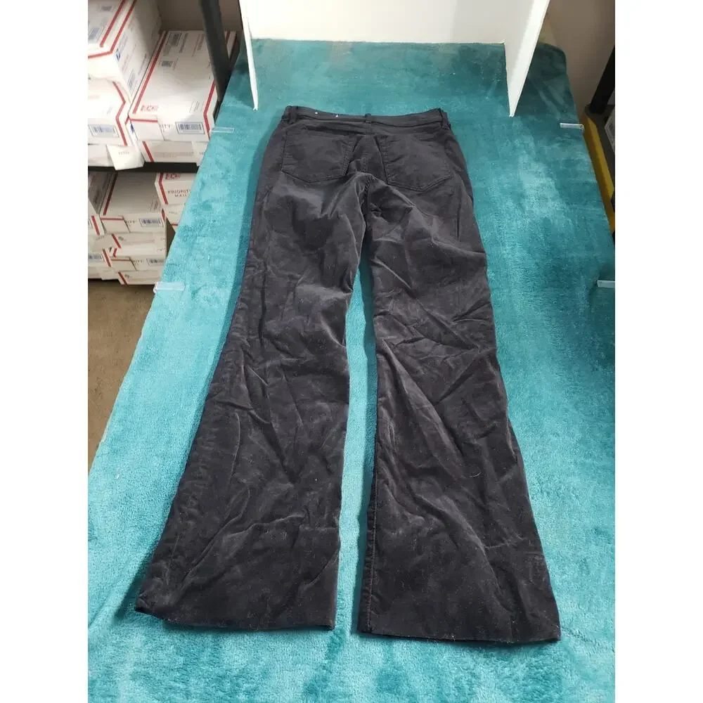 Loft Jeans Size 0 Women Black Pants Corduroy Stretch Mid Rise Flared Wide Leg